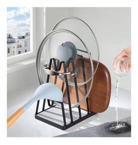 lot 9644 image: YIGII Cutting Board Holder& Pan Lid Organizer
