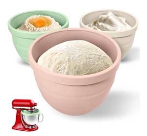 lot 9656 image: Forenee Collapsible Silicone Bowl Liners for KitchenAid 5 Qt Tilt-Head Stand Mixer