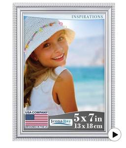 lot 9677 image: Icona Bay 5x7 Silver Picture Frame