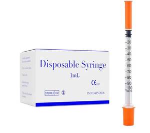 lot 9684 image: 1mlcc 30G 516 Inch Syringes, Disposable Syringe, Individual Wrapped, Box of 100