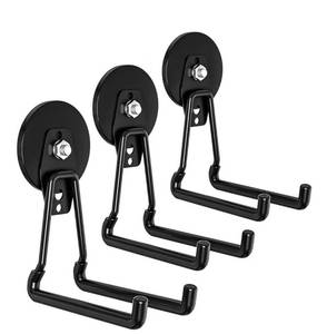 lot 9687 image: Heavy Duty Storage Magnetic Utility Hooks Large Garage Magnet Hooks with Anti-Slip Coating