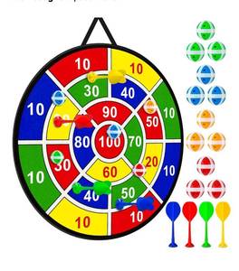 lot 9703 image: Large Dart Board Toys for Kids - 29 Sticky Board with 12 Sticky Balls 4 Darts Indoor Outdoor Party Games