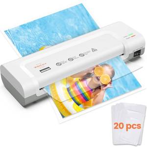 lot 9725 image: VidaTeco 9-inch Laminator Machine with 20 Laminating Sheets, Laminating Machine 8.5 x11 with 2-Min Faster Preheat, Small Personal Laminator for Teachers, Office, School, Grey White