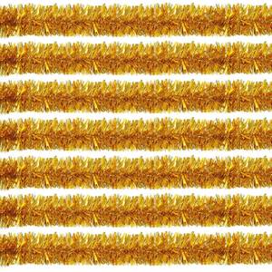 lot 9740 image: Ohiyoo 100 FT Gold Tinsel Garland Christmas Halloween Garland Decorations Metallic Tinsel Twist for Christmas Tree New Year Holiday Birthday Party Decorations (3.54 x 50, Gold)