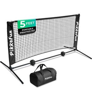 lot 9742 image: PIKKOFUN Mini Pickleball Net (5 FT Wide), Small Portable Dink Practice Net for Indoor & Outdoor, 60-Second Tool-Free Setup, Carry Bag Included, Pickleball Gifts for Women & Men, Black Net