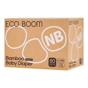lot 9751 image: ECO BOOM Preemie Diapers, Viscose from Bamboo Diapers, Natural Soft Disposable Nappies for Infant, Size 0 Suitable for up to 7 lbs (Newborn - 80 Count)