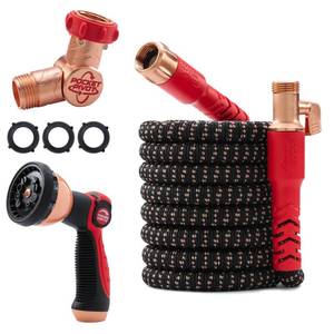 lot 9771 image: Pocket Hose 50 FT Copper Head Expandable Garden Hose with Pocket Pivot, No Tangles, AS SEEN ON TV, 360° Swivel, Tri-Tex Tubing, Force Field Jacket, Lead-Free, No-Kink, Anti-Burst wAPT