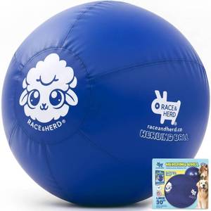 lot 9795 image: Race&Herd 30 Original XXL Herding Ball for Dogs - Herding Toys, Giant Dog Ball for Australian Shepherds, Border Collies - Durable Dog Outdoor Training Toy for Large Breeds & Horses (Blue)