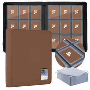 lot 9802 image: Top Loader Binder for Cards (Clear Window), Holds 288 Cards in 3x4 Toploaders, Trading Card Binder 9 Pocket for TCG, MTG, YGO, Game Cards, Sports Cards(Coffee)