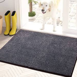 lot 9813 image: PURRUGS Dirt Trapping Door Mat 24 x 35.5, Non-Slip Machine Washable Entryway Rug, Dog Doormat, Indoor Front Door Mat, Super Absorbent Entry Rug for Muddy Shoes & Paws, Bluish Grey-Black