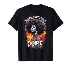 lot 9879 image: Black Women Unapologetically Dope Juneteenth African Women T-Shirt XL