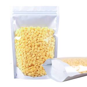 lot 9887 image: 100 Pack Smell Proof Bags, Resealable Mylar Bag with Clear Window, Foil Pouch Stand-up for Food Self Sealing Storage, Scratch Resistant Hand Storage. (White, 6.3x9.4 inch)