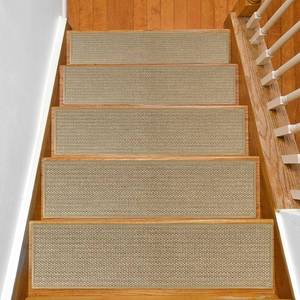 lot 9892 image: SMILOOL Stair Treads Non Slip for Wooden Steps Indoor 10 x 36 4 Pack Extra Wide Stair Tread Carpet Stairs Runner, Step Pads with Reusable Adhesive for Dogs Kids Elders, Machine Washable, Beige