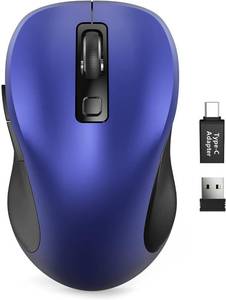 lot 9902 image: Trueque Wireless Mouse for Laptop, 2.4GHz Ergonomic Computer Mouse with Back & Forward Buttons, 3 Adjustable DPI Levels, 6 Buttons, Optical USB Cordless Mice for Windows PC, M01 (Deep Blue, 1 Pack)