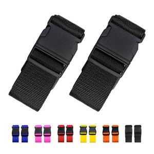 lot 9904 image: 2 Pack Suitcase Straps, Bright Color Adjustable Luggage Belts, TSA Approved (Black)