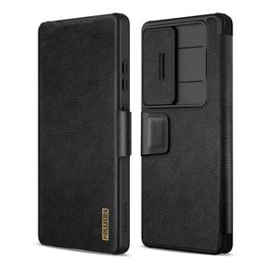 lot 9906 image: Nillkin for Samsung Galaxy S25 Ultra Wallet Case with Card Holder and Camera Cover, PU Leather Case with Magnetic Flip Cover, Card Slot, Slide Camera Protection, Black
