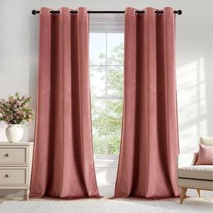 lot 9913 image: Dusty Rose Pink Velvet Curtains 84 Inches Long Blackout Thermal Insulated Soundproof Curtain Privacy Room Darkening Curtains Grommet Window Drapes for Bedroom Living Room 42 x 84 Inch Set of 2