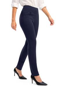lot 9920 image: Rammus Womens Dress Pants Tummy Control Stretchy Work Pants for Women Skinny Pull On High Waisted Slacks Business Casual navy31 XL