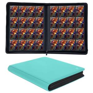 lot 9924 image: KUOOKING 1000 Pockets Trading Card Binder, 16-Pocket Card Ablum Compatible with MTG,Sports Cards & Other Standard Size Trading Cards (Teal)