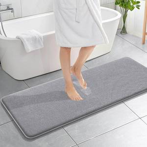lot 9927 image: OLANLY Thick Memory Foam Bathroom Runner Rugs 59x20, Extra Soft Absorbent Long Bath Rug, Quick Dry Bath Mats, Non-Slip, Machine Washable Mat for Bathroom, Tub and Shower, Home Decor Accessories, Grey