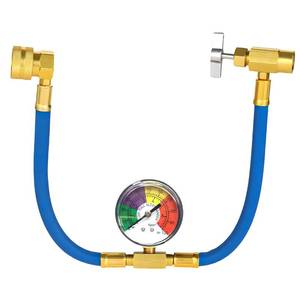 lot 9936 image: Ohleats R134A Refrigerant Charge Hose Kit, 18.1 R134a AC Refrigerant Charging Hose with Gauge, Auto AC Refrigerant Dispensing Valve Recharge Nylon Hose Kit, Car Accessories (46cm)