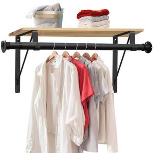 lot 9946 image: Anndason Closet Rod, 17 to 87 Inch Closet Rods 1.3 Inches Heavy Duty Closet Rod Adjustable Closet Rod Closet Rods for Hanging Clothes and Heavy Duty Clost Rod Bracket Closet Rod Support (Black)