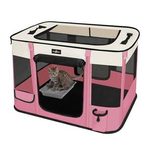 lot 9966 image: Paw Ballet Foldable Pet Kitten Playpen, Upgrade Waterproof Portable Cat Dog Playpen Kennel Tent for Dog Cat, Retractable Shade Cover with Free Carrying Case, Indoor Outdoor Use for Small Pet.