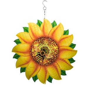 lot 9994 image: Sunflower Wind Spinner Metal Garden Decor Outdoor 3D Stainless Steel Sculptures Kinetic Hanging Whirligigs Yard Art Decorations Backyard Indoor Patio Lawn Ornaments Clearance Sun Catcher Windmill
