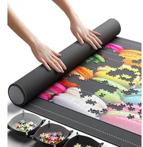 lot 2935 image: Jigsaw Puzzle Mat Roll Up, Saver Pad 46 x 26 Portable Keeper Up to 1500 Pieces with Non-Slip Rubber&nbsp