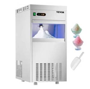 lot 2937 image: VEVOR 110V Commercial Snowflake Ice Maker 220LBS24H, ETL Approved Food Grade Stainless Steel Flake Ice Machine Freestanding Flake Ice Maker for Seafood Restaurant- Retail $1,345