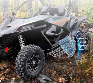 lot 2940 image: Nerf Bars Rock Sliders for 2020-2024 CFMOTO ZForce 950, Heavy Duty Combined Steel Tree Kickers Side Bumper for ZForce 950 SportHO SportHO EX Accessories, Replace # 5BY#-801300-1000 - Retail $100