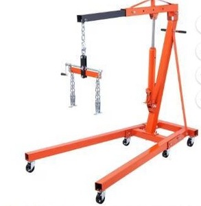 lot 2949 image: VEVOR 2T Folding Engine Crane Engine Hoist with Level 4400 lbs2 ton Heavy-Duty Cherry Picker Shop Crane Oldable Engine Crane