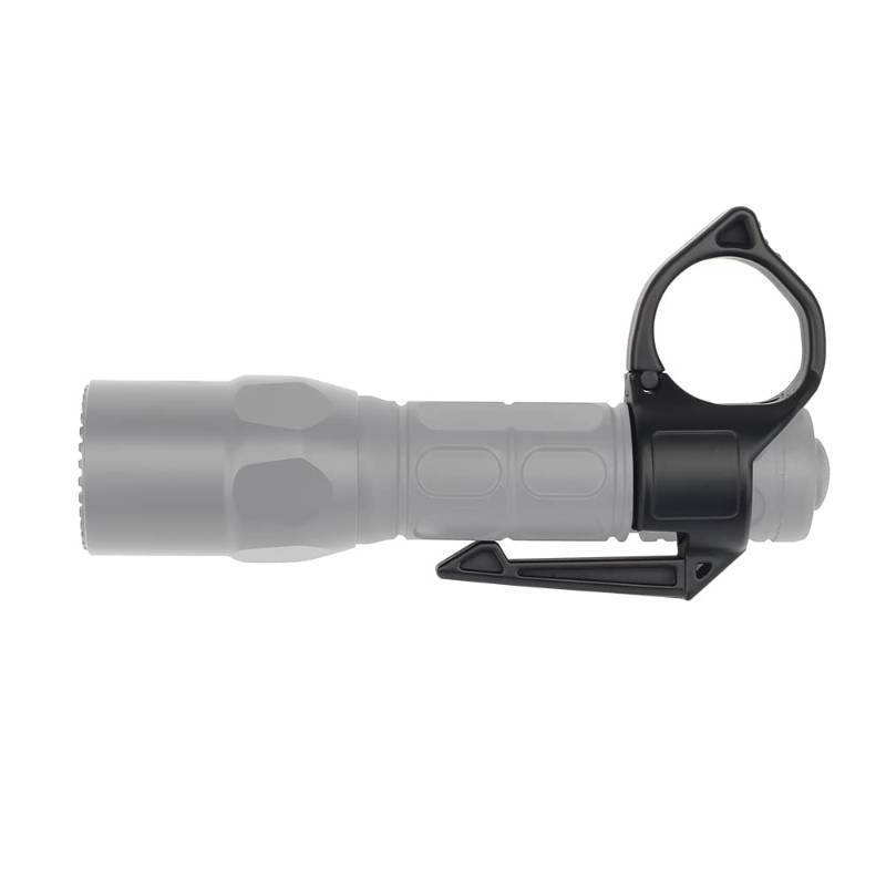 lot 41553 image: Mysanil Flashlight Ring, 1 Tatcical Adapter Ring with Pocket Clip Finger Release for SureFire Black - Retail $21