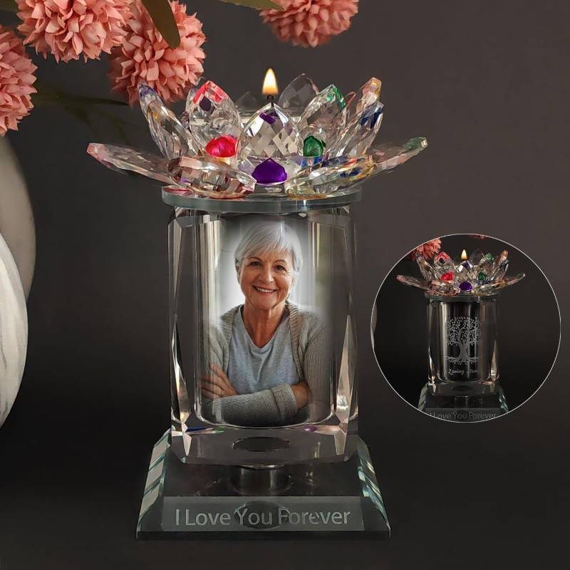 lot 45696 image: Contid Small Urns for Human,Cremation Keepsake Photo Urn Unique Rotatable Crystal Mini Urns for Ashes Keepsake Decorative Engraving Tree of Life Pattern Urn Remember Your Love One Lost - Retail $37
