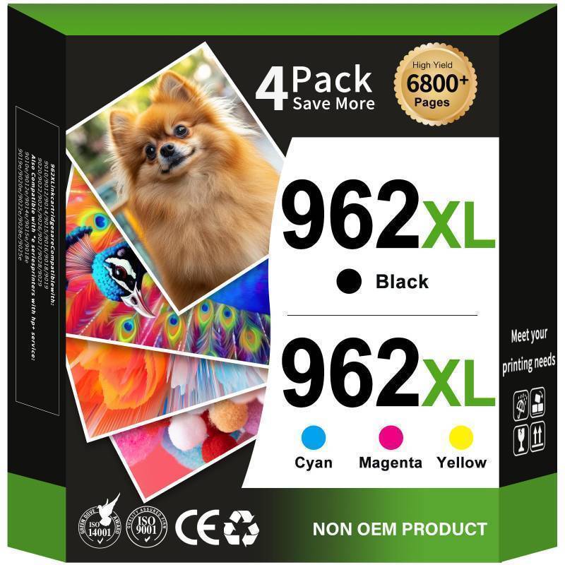 lot 49625 image: EaseFusion 962XL Ink Cartridges Combo Pack Replacement for HP 962XL HP 962 Ink Cartridges Work for HP Officejet Pro 9015e 9010 9025e 9010e 9012 9015 9018 9020 Printers for HP 962 (4 Pack) - Retail $80