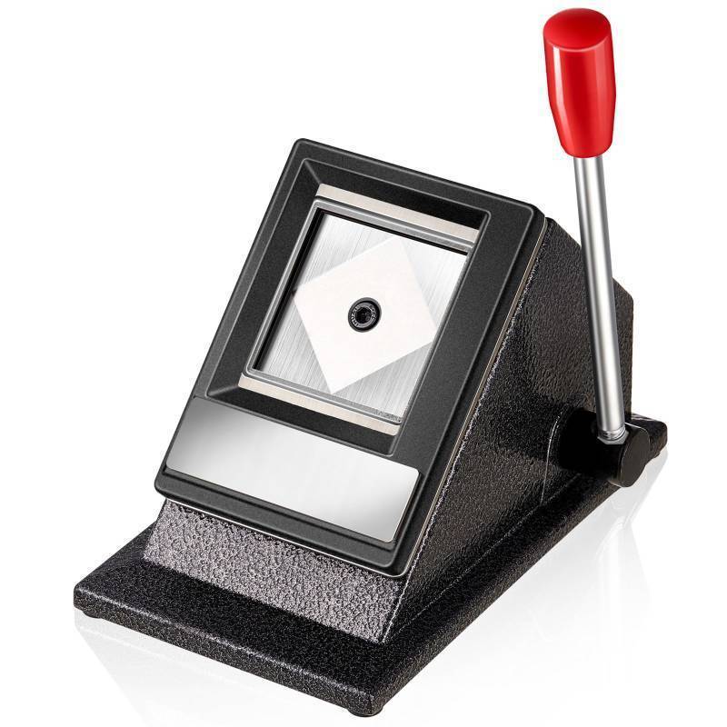 lot 50787 image: Gisafai Passport Photo Cutter 50 x 50 mm Picture Manual Square Punch Die Cutter Table Top Metal ID Pictures Cards Stamp Die Punch Tool for U. S. Office Home School Supplies - Retail $71