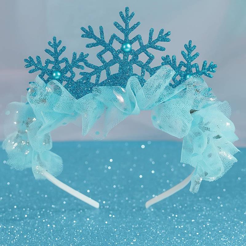 lot 58096 image: Suncalla Blue Snowflake Headband Princess Costume Halloween Cosplay Party Hair Accessories for Queen Adult Birthday Wedding Pageant Prom Halloween Christmas Party Holiday Jewelry Gifts Women - Retail $9
