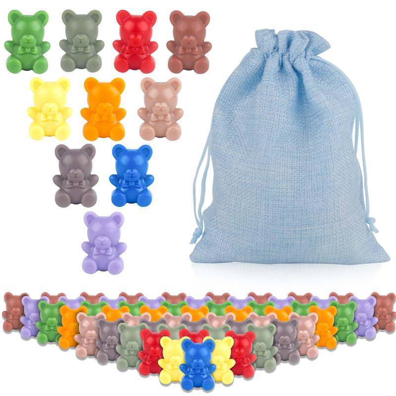 lot 58101 image: XINHUIDALSQ Rainbow Counting Bears Set of 100, 10 Colors Sorting Teddy Plastic Bears Math Manipulatives for Toddlers, 1 Inch Bear Conters Ages 3 Kids - Retail $12