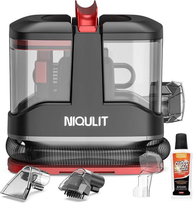 lot 59977 image: Carpet Cleaner Machine for Rugs, Car Seats, Pet Stains, Sofa with 2 Brush Heads