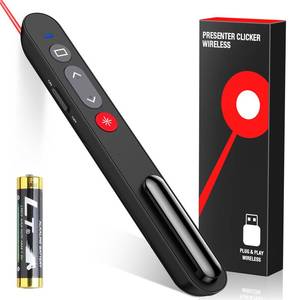 lot 29274 image: NinjajoyOX Presentation Clicker, Wireless Presenter Clicker with AAA Battery for PowerPoint Slide with Hyperlink & Volume Control, Presentation Remote for MacComputerLaptop, Google SlidePPTKeynote - Retail $12