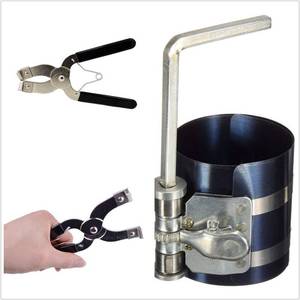 lot 29283 image: Plum Garden Car Engine Piston Ring Compressor Tool & Piston Ring Pliers for Adjustable Safety Screws - Retail $10