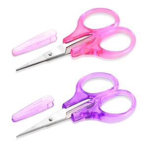 lot 29303 image: 2 Pcs 3 Small Craft Scissors Mini Travel Embroidery Scissors with Cover Small Scissor All Purpose Straight Fine Tips Mini Sewing Scissor for Crafting Paper Cutting Crochet Embroidery - Retail $5