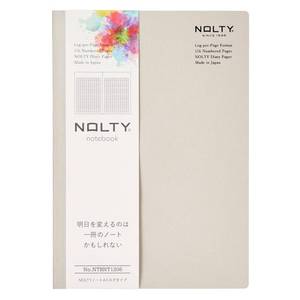 lot 29305 image: NOLTY Notebook, A5 Log Type, 3.5mm Grid, 176 Pages, Made in Japan, Greige, NTBNT1206 - Retail $33