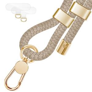 lot 32002 image: UKON Cell Phone Lanyard,Crossbody Lanyard and Wrist Strap Premium Metal Buckle Phone Charms with 2 X Strap Patch Compatible with All Smartphone(Khaki) - Retail $15
