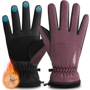 lot 32010 image: rivmount Winter Waterproof Ski Snow Warm Gloves Women Men, Windproof Cold Weather Thermal with Touchscreen Fingers, for Running Driving Cycling Hiking Biking Outdoor Sports Daily Work (Purple, M) - Retail $22