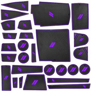 lot 32014 image: for Dodge Durango Accessories 2021-2023 2024 2025 2026 (7 Seats Version) Center Console Liner Mat Cup Holder Insert Coasters Pads Door Slot Liners Non-Slip Anti Dust 27Pcs (Purple) - Retail $29