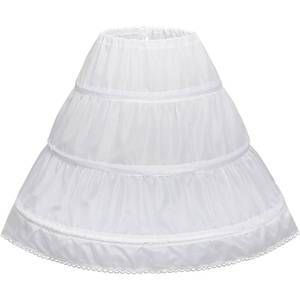 lot 41590 image: Abaowedding Girls 3 Hoops Petticoat Full Slip Flower Girl Crinoline Skirt(8-9 yrs,White) - Retail $12