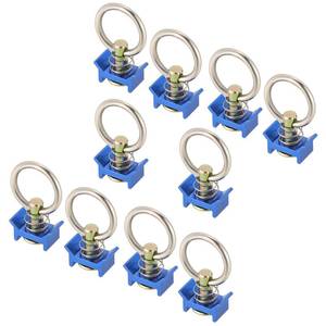 lot 41596 image: Weyleity L Track Single Stud Fitting with Round Ring  10 Pack Aluminum Keeper Cargo Control for Airline Track Logistic Installation 4000LB Capacity (Blue) - Retail $10