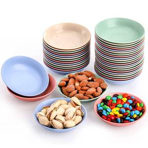 lot 41600 image: WUWEOT 40 Pack Wheat Straw Dish, 3.4 Dipping Bowls Unbreakable Seasoning Dishes, Shallow Bottom Mustard Dish for Paste Jam Sushi