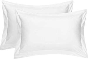 lot 41602 image: Saferay Green Pillow Shams Set of 2-Pillow Covers-Hotel Style Premium Bed Pillow Shams, King Size 20x36 Envelope Closure Shams (King, White) - Retail $27